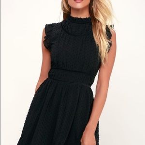 Lulus Francine Black Sleeveless Skater Dress